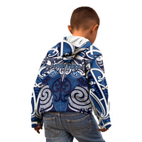 Personalised Maori Ngati Kahungunu Kid Hoodie Silver Fern Kowhaiwhai Art