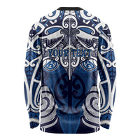 Personalised Maori Ngati Kahungunu Long Sleeve Shirt Silver Fern Kowhaiwhai Art