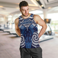 Personalised Maori Ngati Kahungunu Men Tank Top Silver Fern Kowhaiwhai Art