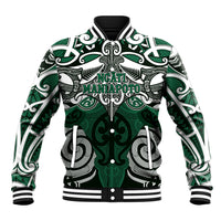 Personalised Maori Ngati Maniapoto Baseball Jacket Silver Fern Kowhaiwhai Art