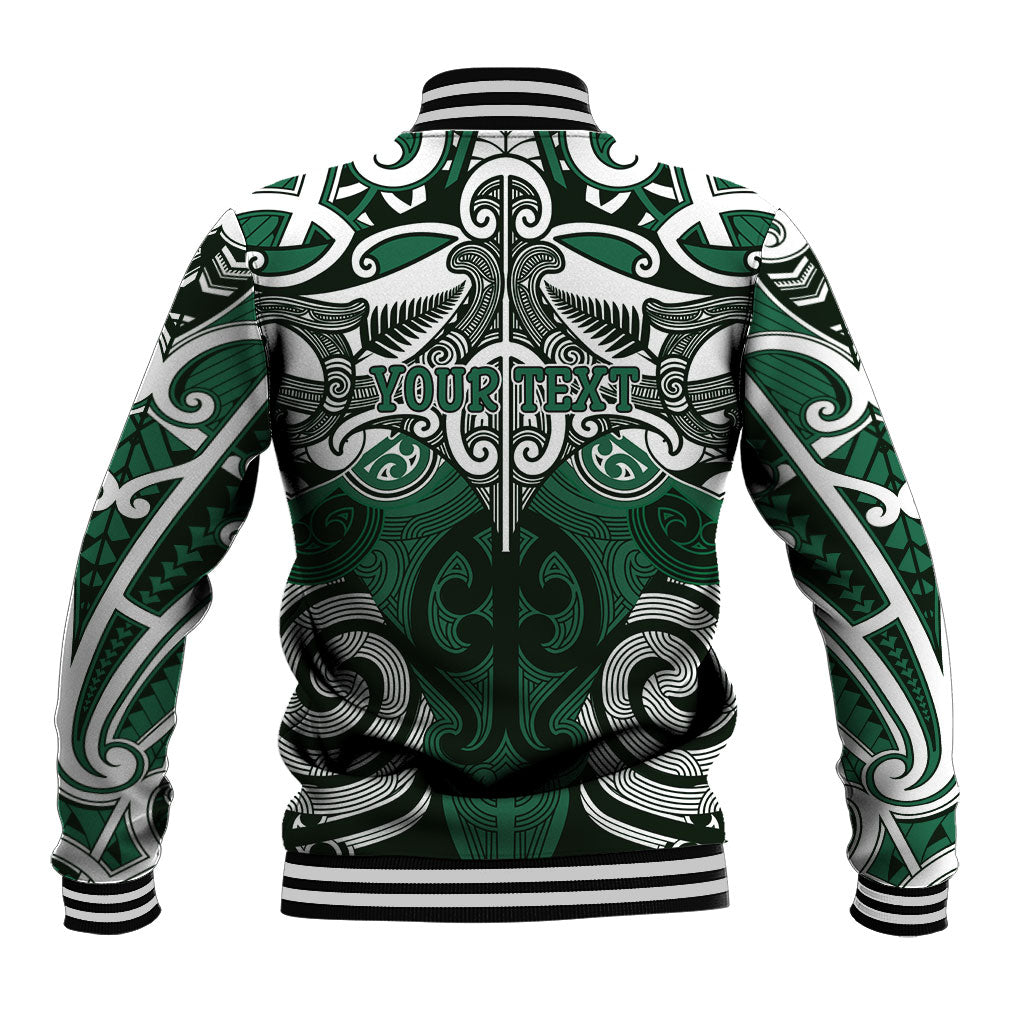 Personalised Maori Ngati Maniapoto Baseball Jacket Silver Fern Kowhaiwhai Art