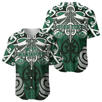 Personalised Maori Ngati Maniapoto Baseball Jersey Silver Fern Kowhaiwhai Art