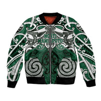 Personalised Maori Ngati Maniapoto Bomber Jacket Silver Fern Kowhaiwhai Art