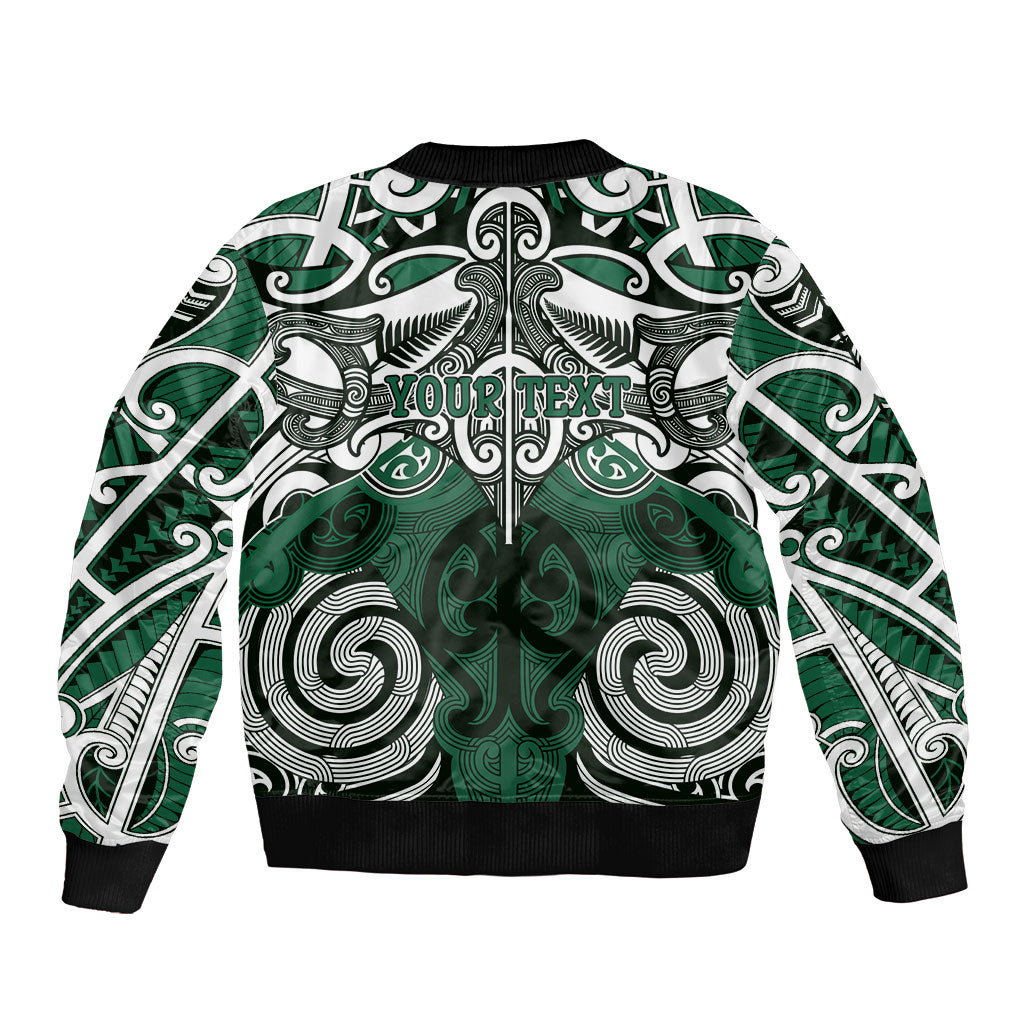 Personalised Maori Ngati Maniapoto Bomber Jacket Silver Fern Kowhaiwhai Art