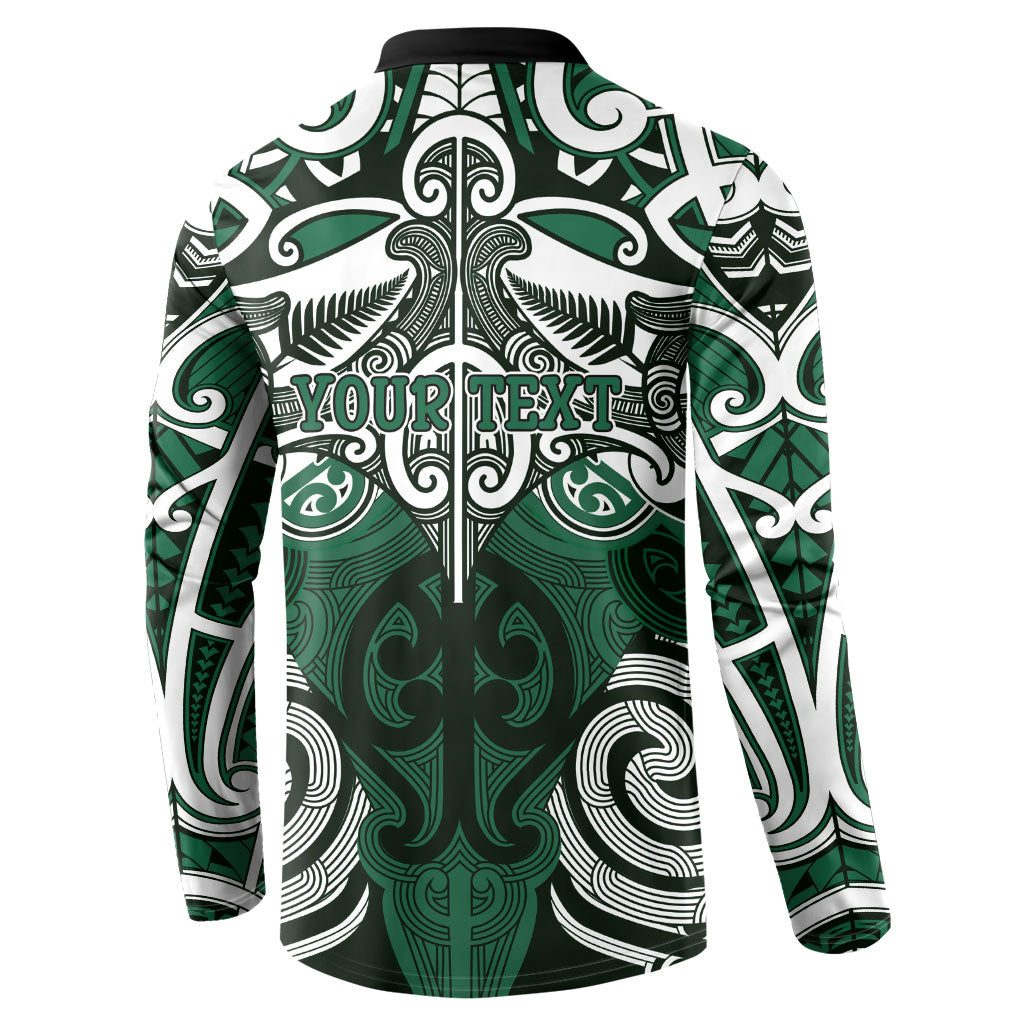 Personalised Maori Ngati Maniapoto Button Sweatshirt Silver Fern Kowhaiwhai Art