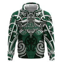 Personalised Maori Ngati Maniapoto Hoodie Silver Fern Kowhaiwhai Art