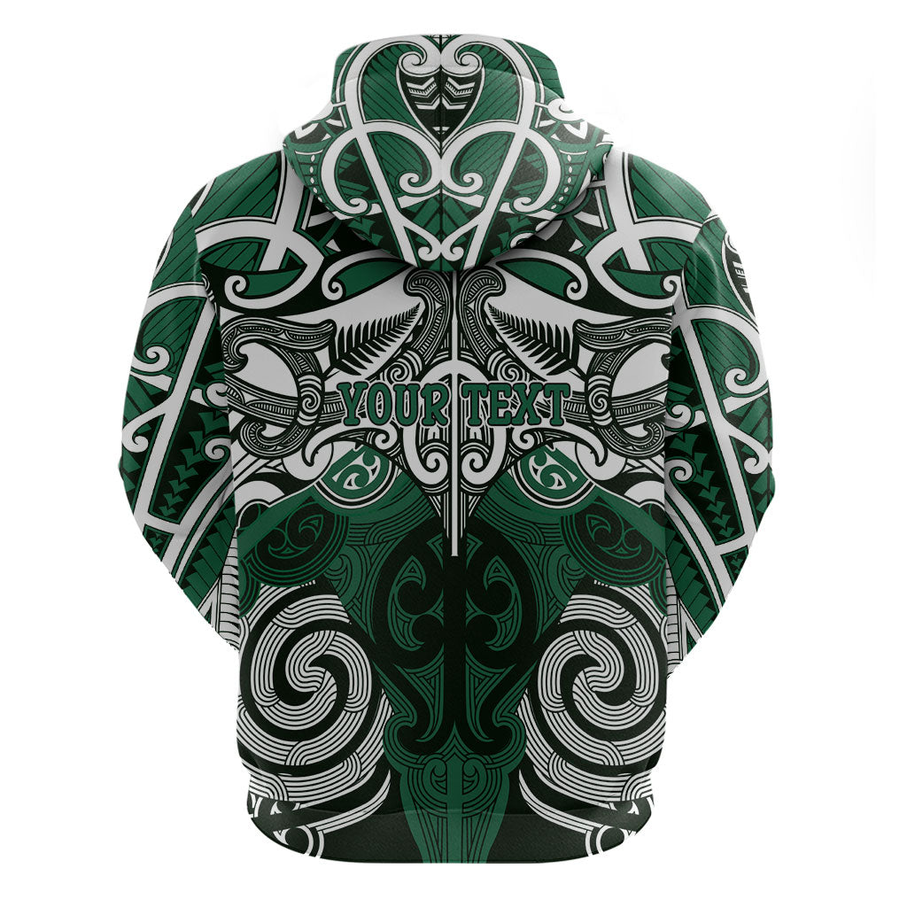 Personalised Maori Ngati Maniapoto Hoodie Silver Fern Kowhaiwhai Art