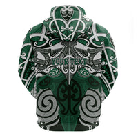 Personalised Maori Ngati Maniapoto Hoodie Silver Fern Kowhaiwhai Art