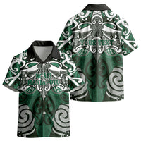 Personalised Maori Ngati Maniapoto Kid Hawaiian Shirt Silver Fern Kowhaiwhai Art