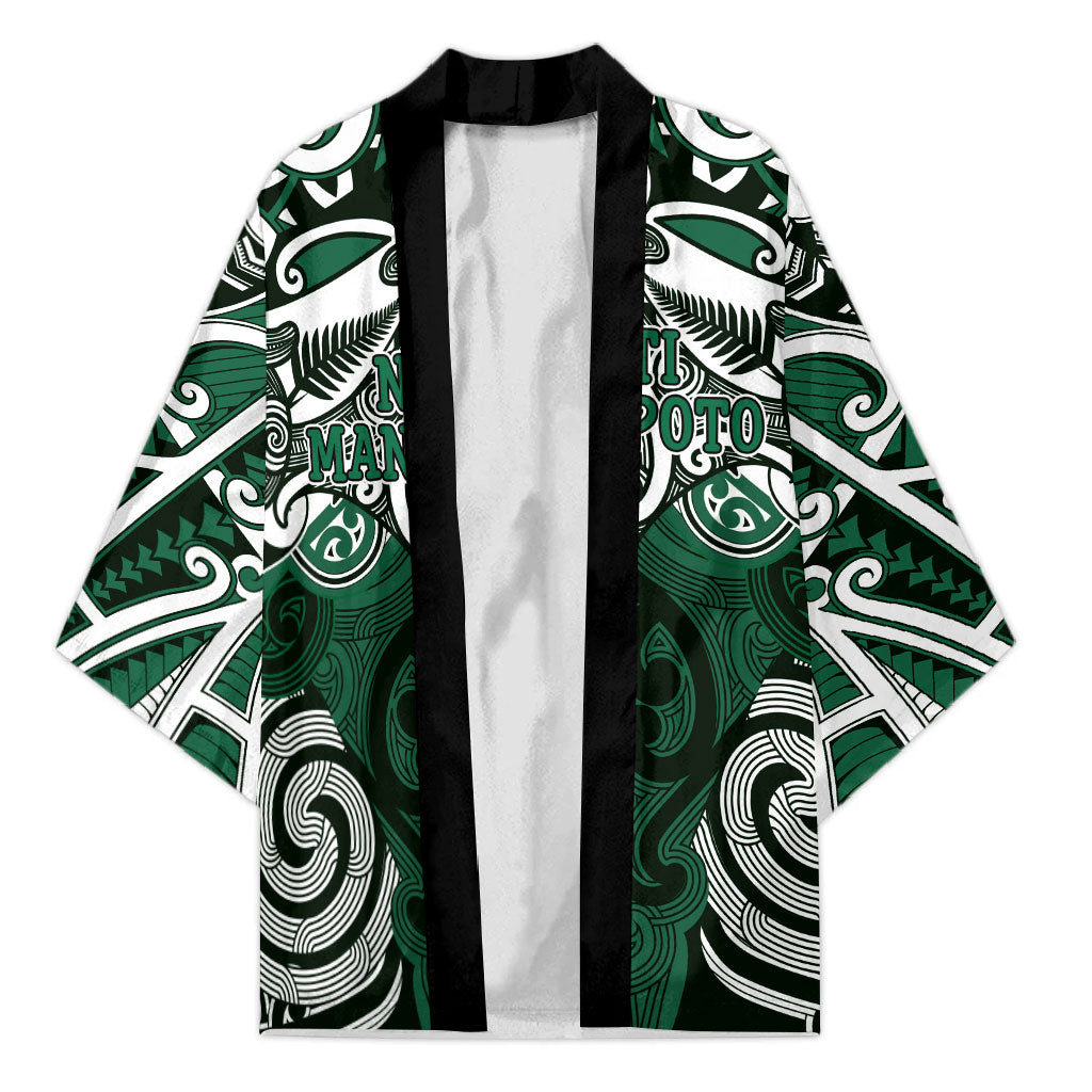 Personalised Maori Ngati Maniapoto Kimono Silver Fern Kowhaiwhai Art
