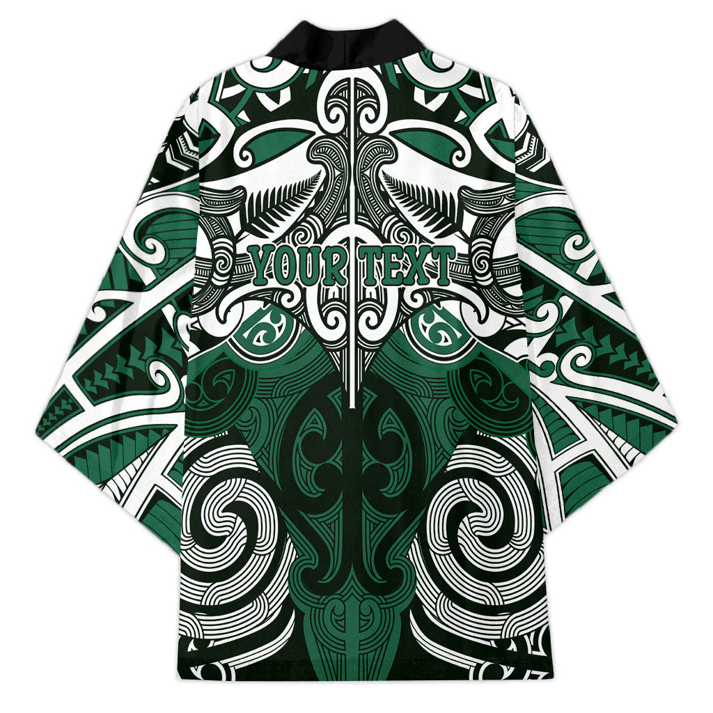 Personalised Maori Ngati Maniapoto Kimono Silver Fern Kowhaiwhai Art