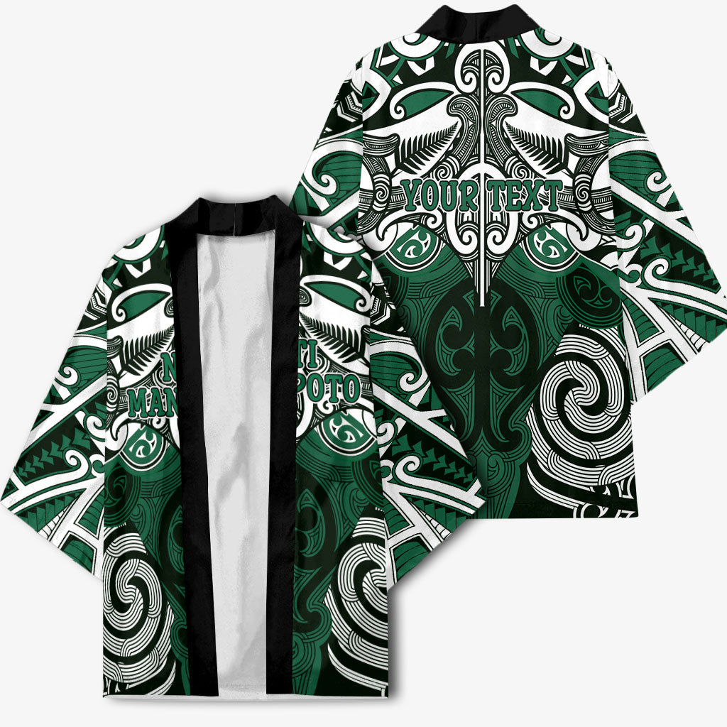 Personalised Maori Ngati Maniapoto Kimono Silver Fern Kowhaiwhai Art