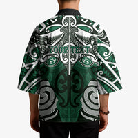 Personalised Maori Ngati Maniapoto Kimono Silver Fern Kowhaiwhai Art
