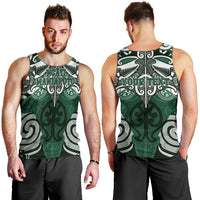 Personalised Maori Ngati Maniapoto Men Tank Top Silver Fern Kowhaiwhai Art