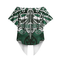 Personalised Maori Ngati Maniapoto Off Shoulder Wrap Waist Top Silver Fern Kowhaiwhai Art
