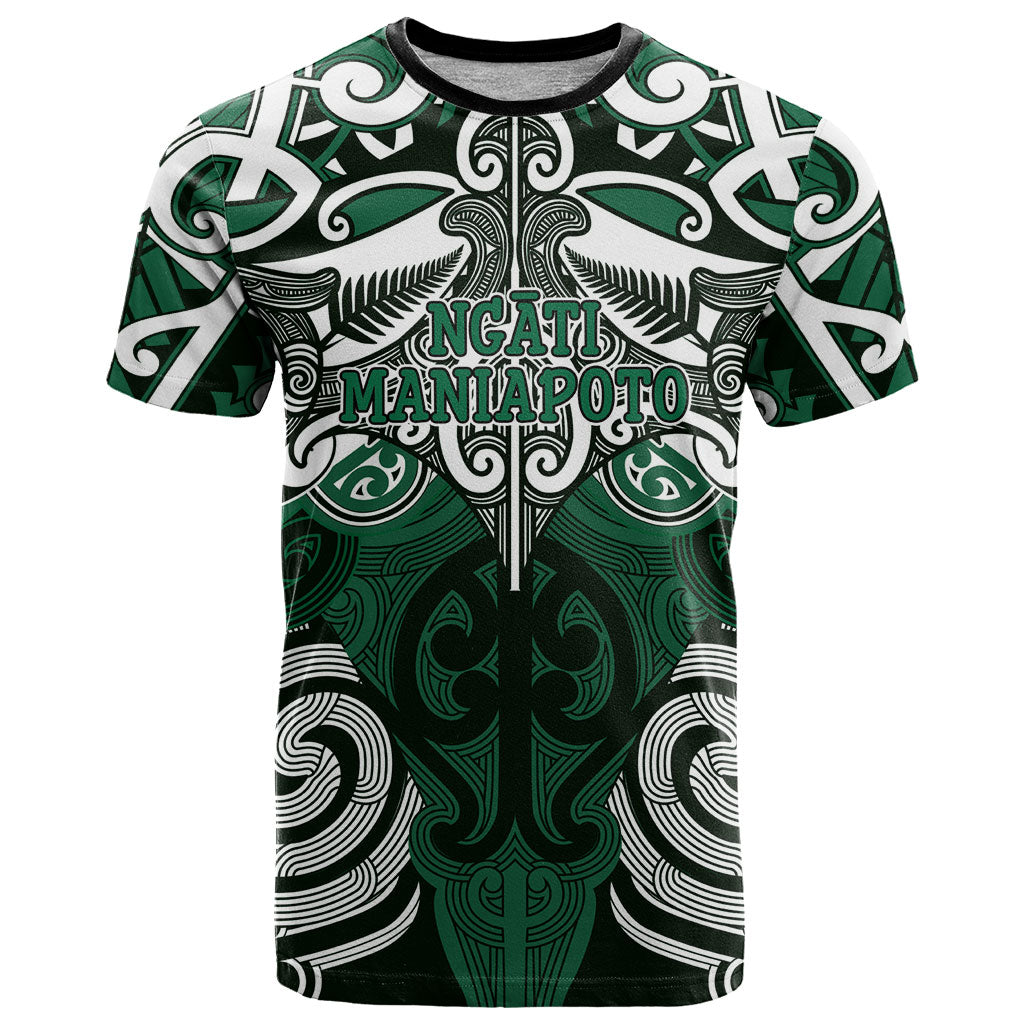 Personalised Maori Ngati Maniapoto T Shirt Silver Fern Kowhaiwhai Art