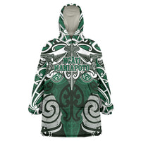 Personalised Maori Ngati Maniapoto Wearable Blanket Hoodie Silver Fern Kowhaiwhai Art