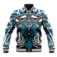 Personalised Maori Ngati Porou Baseball Jacket Silver Fern Kowhaiwhai Art