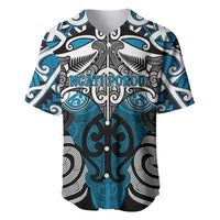Personalised Maori Ngati Porou Baseball Jersey Silver Fern Kowhaiwhai Art