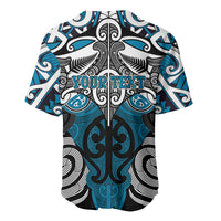 Personalised Maori Ngati Porou Baseball Jersey Silver Fern Kowhaiwhai Art