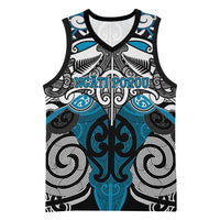 Personalised Maori Ngati Porou Basketball Jersey Silver Fern Kowhaiwhai Art
