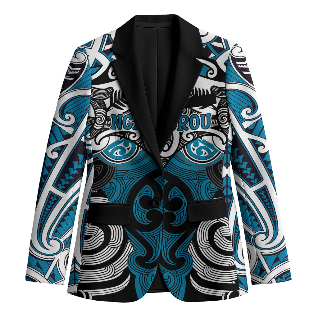 Personalised Maori Ngati Porou Blazer Silver Fern Kowhaiwhai Art