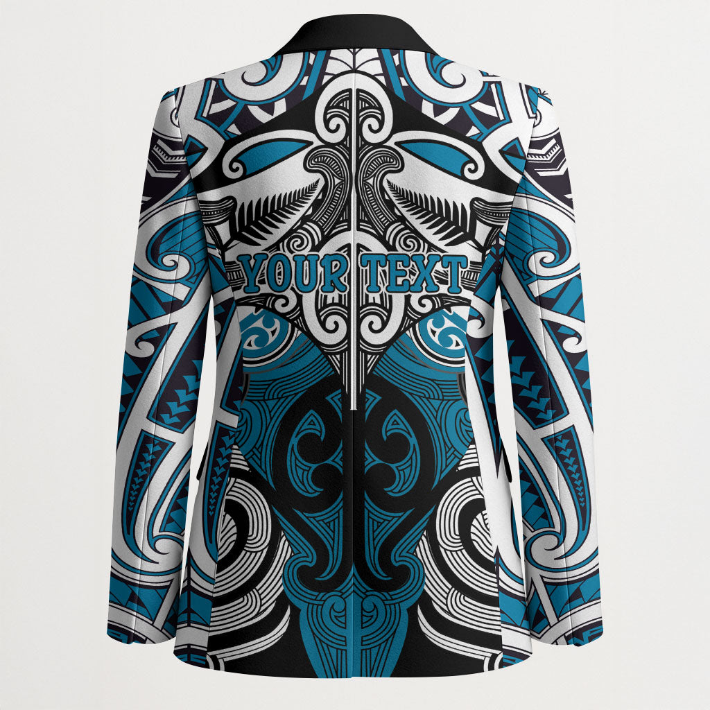 Personalised Maori Ngati Porou Blazer Silver Fern Kowhaiwhai Art