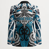 Personalised Maori Ngati Porou Blazer Silver Fern Kowhaiwhai Art