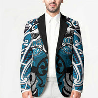 Personalised Maori Ngati Porou Blazer Silver Fern Kowhaiwhai Art