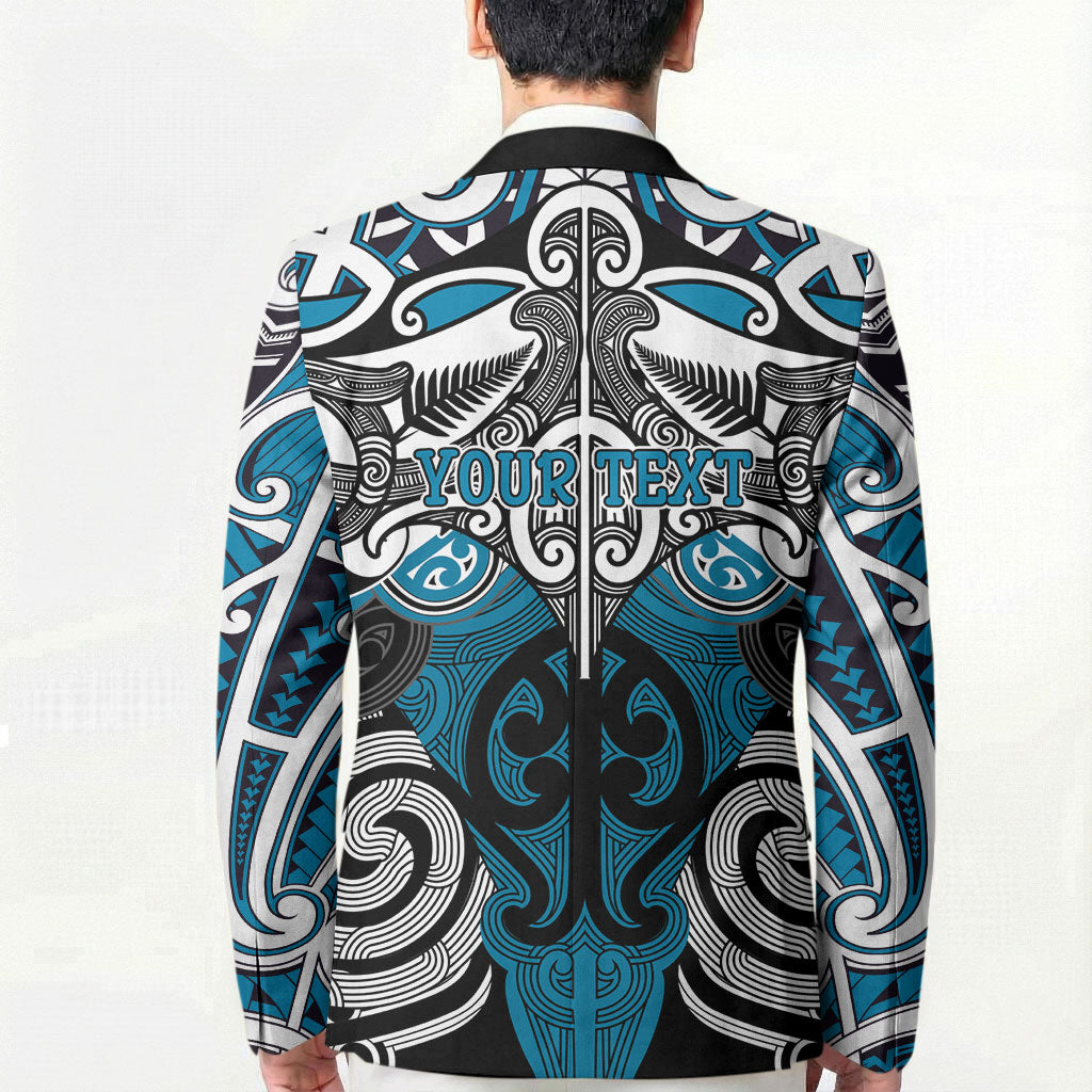 Personalised Maori Ngati Porou Blazer Silver Fern Kowhaiwhai Art