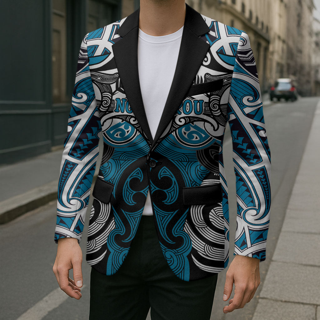 Personalised Maori Ngati Porou Blazer Silver Fern Kowhaiwhai Art