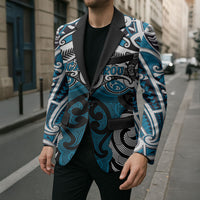 Personalised Maori Ngati Porou Blazer Silver Fern Kowhaiwhai Art
