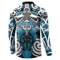 Personalised Maori Ngati Porou Button Sweatshirt Silver Fern Kowhaiwhai Art