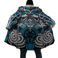 Personalised Maori Ngati Porou Cloak Silver Fern Kowhaiwhai Art