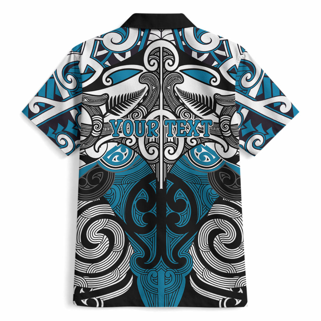 Personalised Maori Ngati Porou Hawaiian Shirt Silver Fern Kowhaiwhai Art