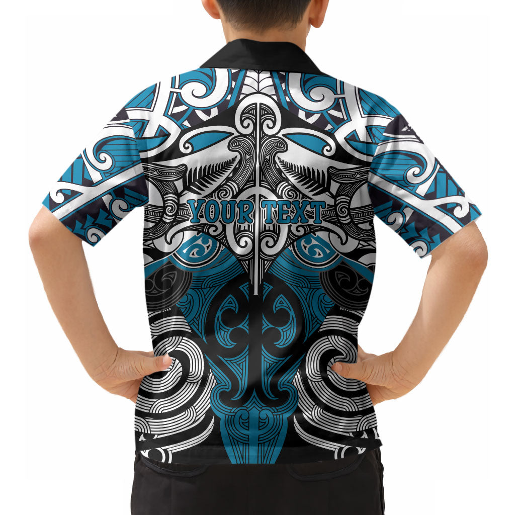 Personalised Maori Ngati Porou Hawaiian Shirt Silver Fern Kowhaiwhai Art