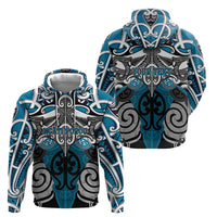 Personalised Maori Ngati Porou Hoodie Silver Fern Kowhaiwhai Art