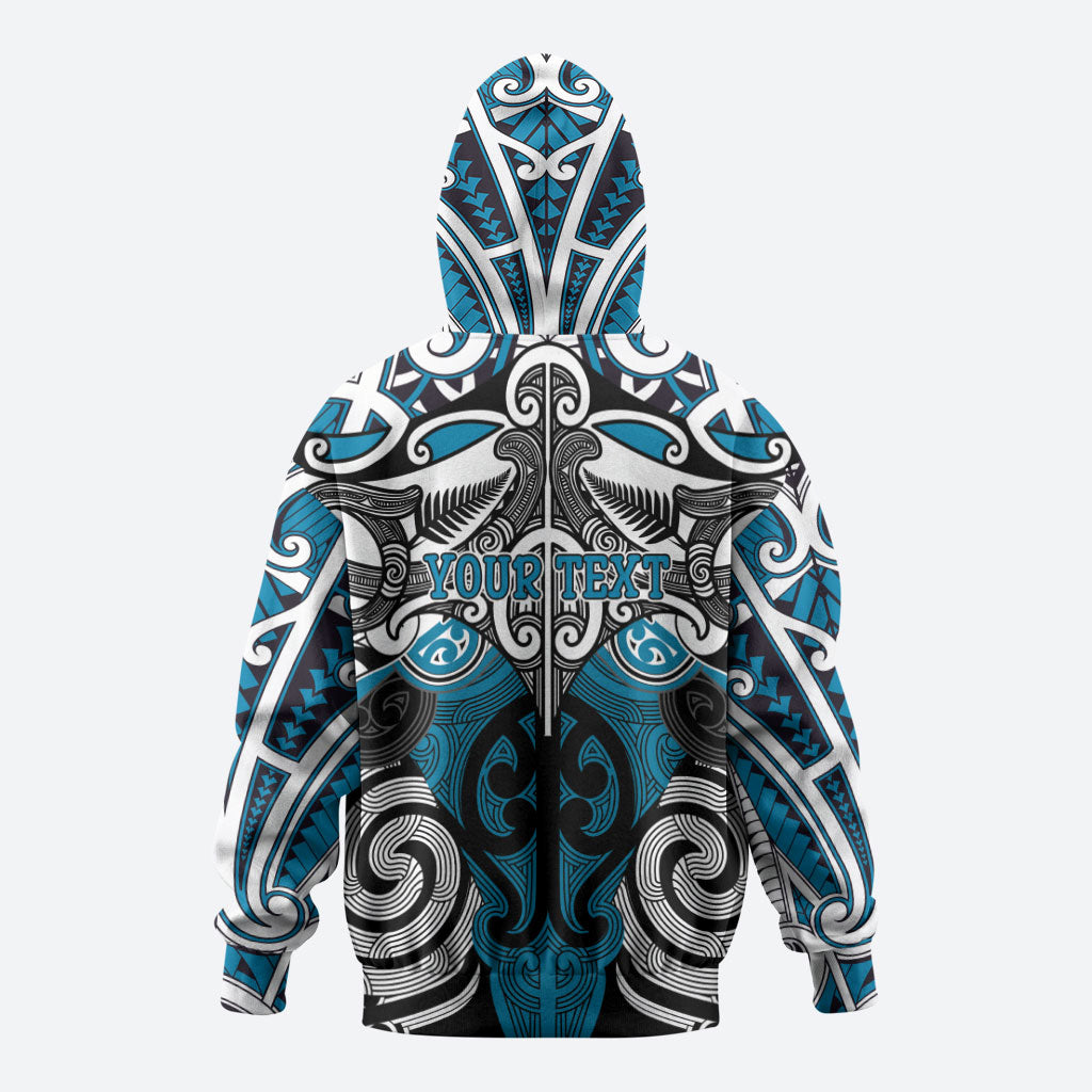 Personalised Maori Ngati Porou Hoodie Silver Fern Kowhaiwhai Art