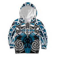 Personalised Maori Ngati Porou Kid Hoodie Silver Fern Kowhaiwhai Art