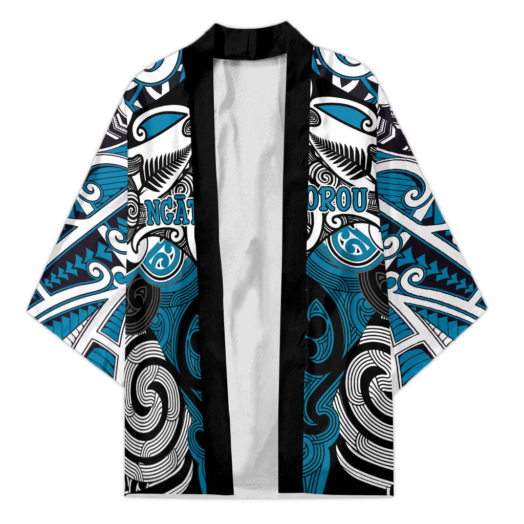 Personalised Maori Ngati Porou Kimono Silver Fern Kowhaiwhai Art