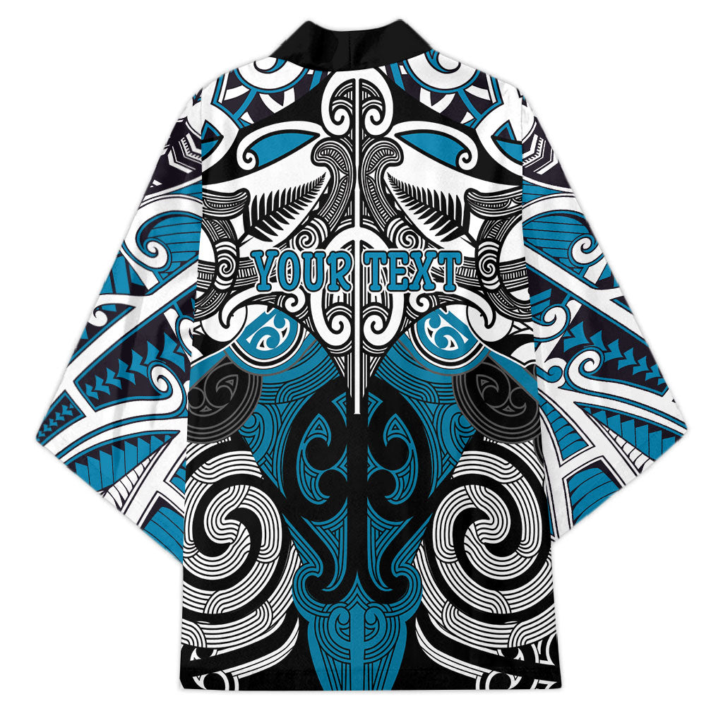 Personalised Maori Ngati Porou Kimono Silver Fern Kowhaiwhai Art
