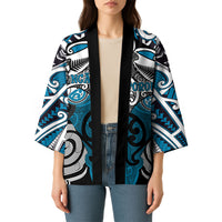 Personalised Maori Ngati Porou Kimono Silver Fern Kowhaiwhai Art