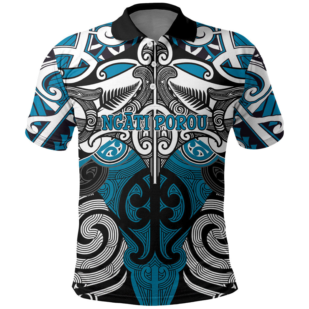 Personalised Maori Ngati Porou Polo Shirt Silver Fern Kowhaiwhai Art