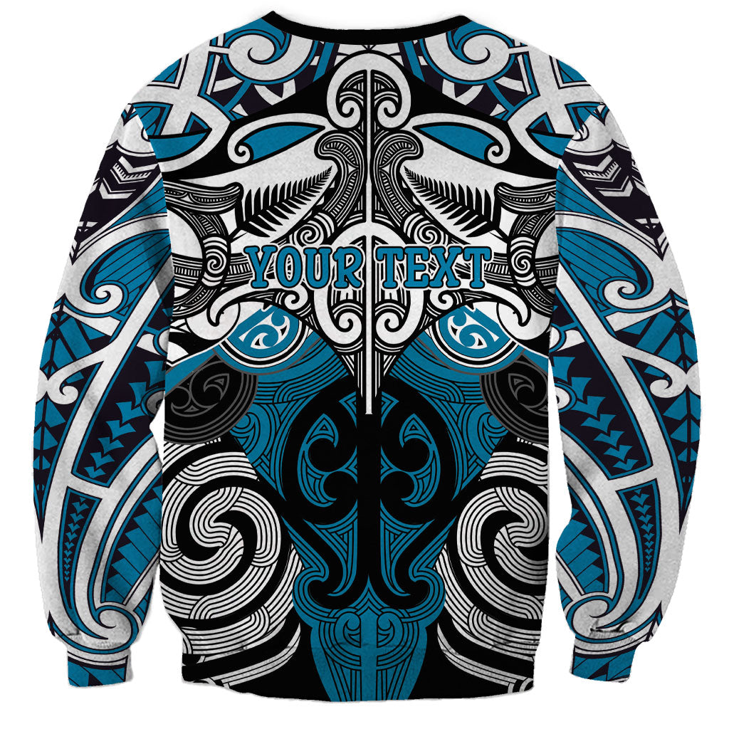 Personalised Maori Ngati Porou Sweatshirt Silver Fern Kowhaiwhai Art