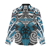 Personalised Maori Ngati Porou Women Casual Shirt Silver Fern Kowhaiwhai Art