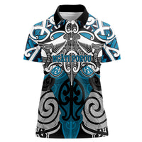 Personalised Maori Ngati Porou Women Polo Shirt Silver Fern Kowhaiwhai Art
