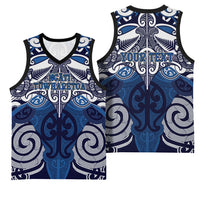 Personalised Maori Ngati Tuwharetoa Basketball Jersey Silver Fern Kowhaiwhai Art