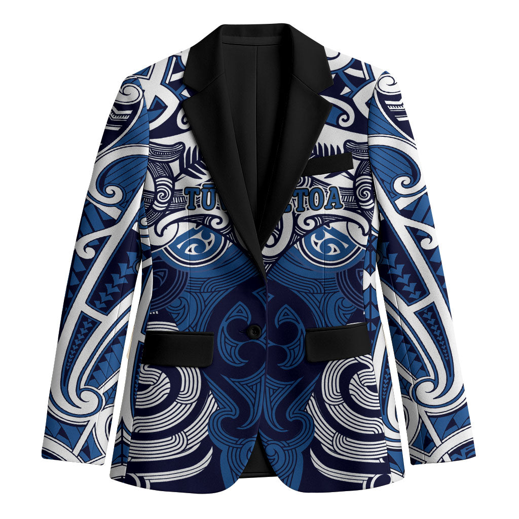 Personalised Maori Ngati Tuwharetoa Blazer Silver Fern Kowhaiwhai Art
