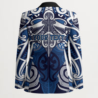 Personalised Maori Ngati Tuwharetoa Blazer Silver Fern Kowhaiwhai Art