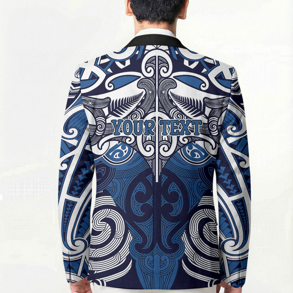 Personalised Maori Ngati Tuwharetoa Blazer Silver Fern Kowhaiwhai Art